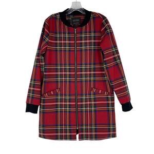Sanctuary Red Plaid Longline Blazer